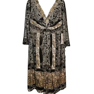 NWT Muse 3/4 Sleeve Multi-Printed Dress